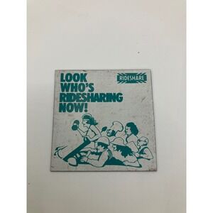 Rideshare Now magnet square retro advertising graphic design